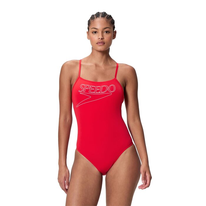 Speedo END+ LOGO THIN STRAP 1P RED/WHI
