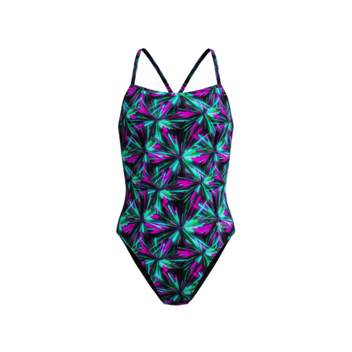 Speedo PRINTED V-BACK 2.0 BLA/GRN