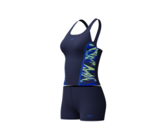 Speedo HYPERBOOM SPLICE TANKINI SET NAV/GRN