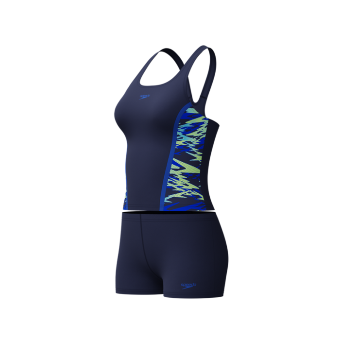 Speedo HYPERBOOM SPLICE TANKINI SET NAV/GRN