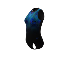 Speedo PRINT HYDRASUIT 1P BLA/BLU