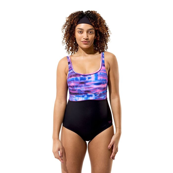 Speedo PRINT CONTOUR ECLIPSE 1P BLA/PUR
