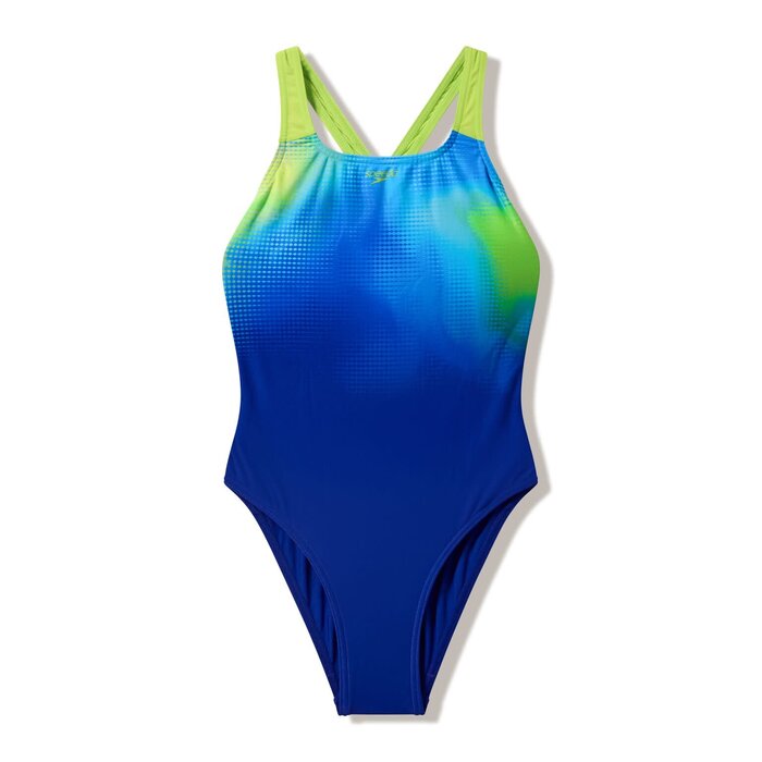 Speedo PRINT POWERBACK 1P BLU/GRN