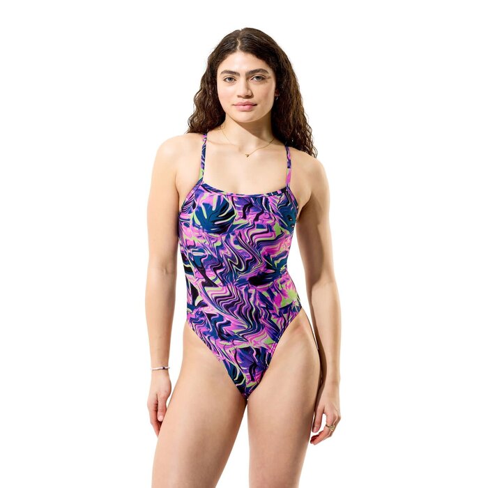 Speedo PRINTED WEB BACK PIN/GRN