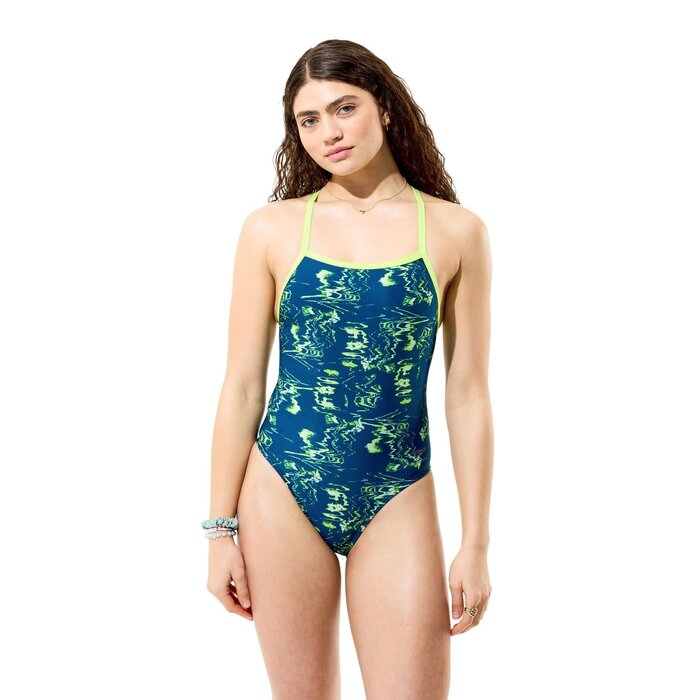 Speedo PRINTED TURNBACK NAV/GRN