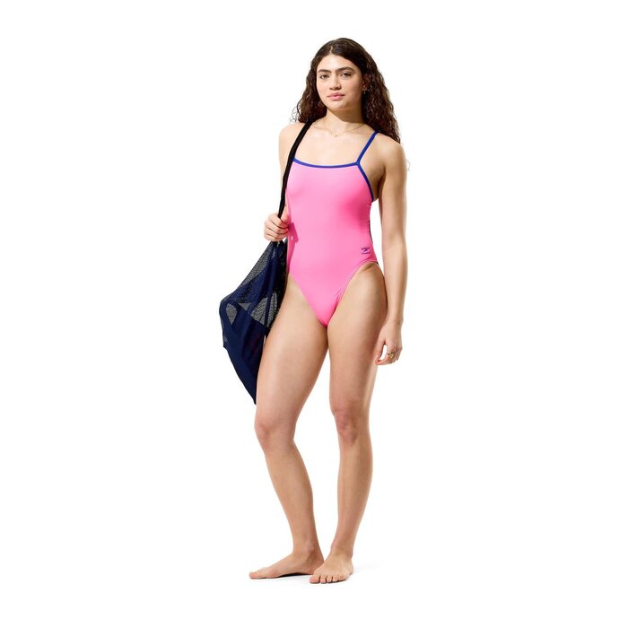 Speedo SOLID TRI BACK PIN/BLU