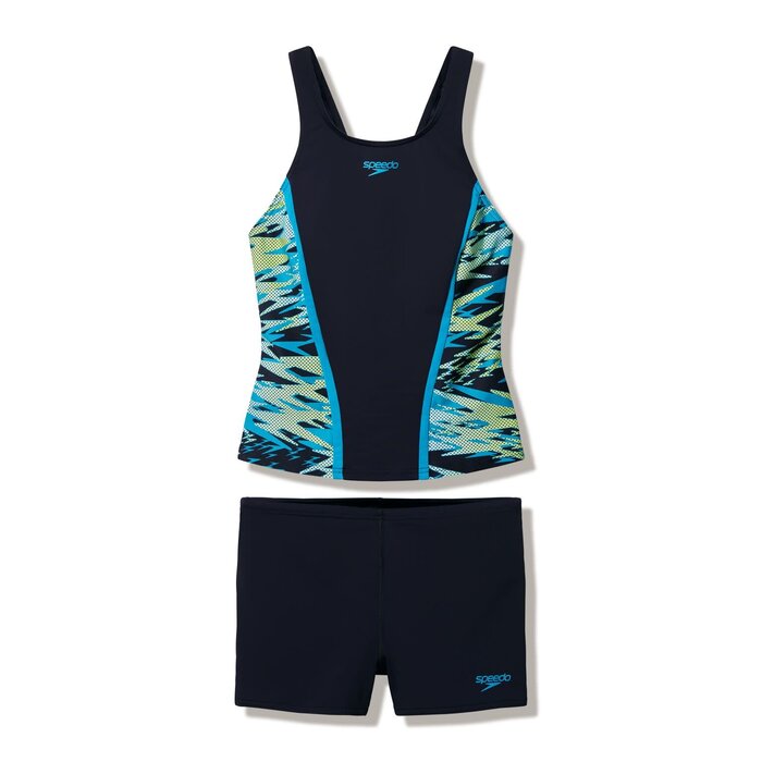 Speedo HYPERBOOM SPLICE TANKINI SET BLA/GRN