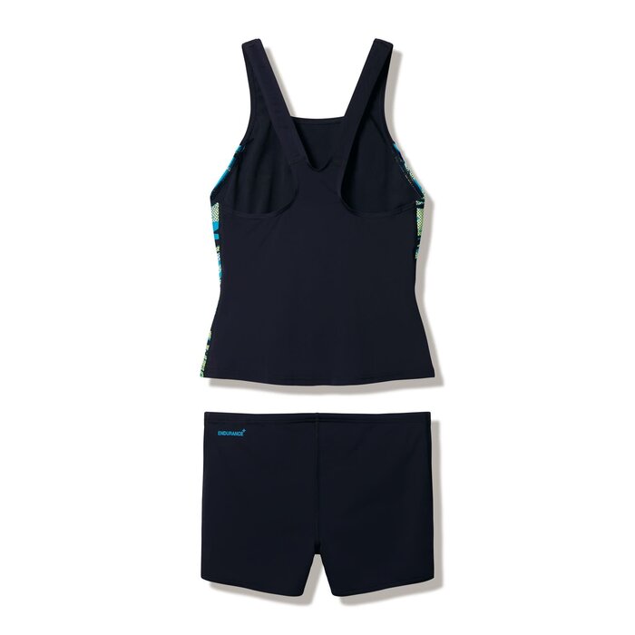 Speedo HYPERBOOM SPLICE TANKINI SET BLA/GRN