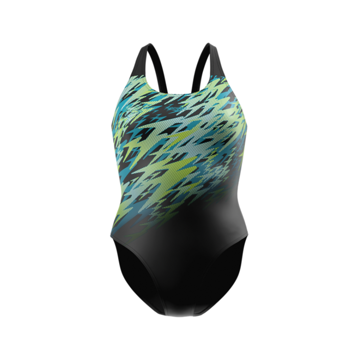 Speedo HYPERBOOM PLACEMENT MUSCLEBACK BLA/GRN