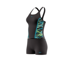 Speedo HYPERBOOM SPLICE TANKINI SET BLA/GRN