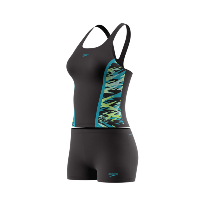 Speedo HYPERBOOM SPLICE TANKINI SET BLA/GRN