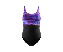 Speedo PRINT CONTOUR ECLIPSE 1P BLA/PUR