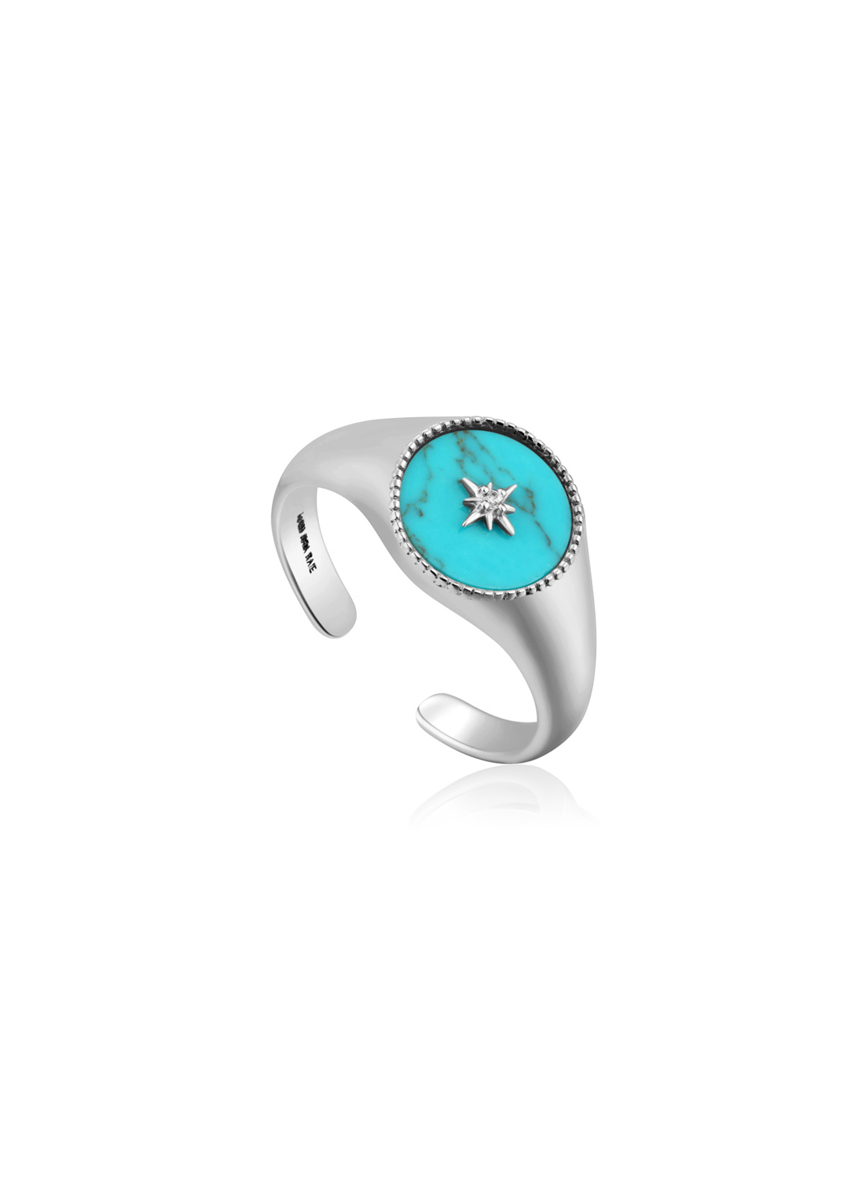 ania haie Ania Haie Hidden Gem AH R022.01H Turquoise Emblem Signet Ring