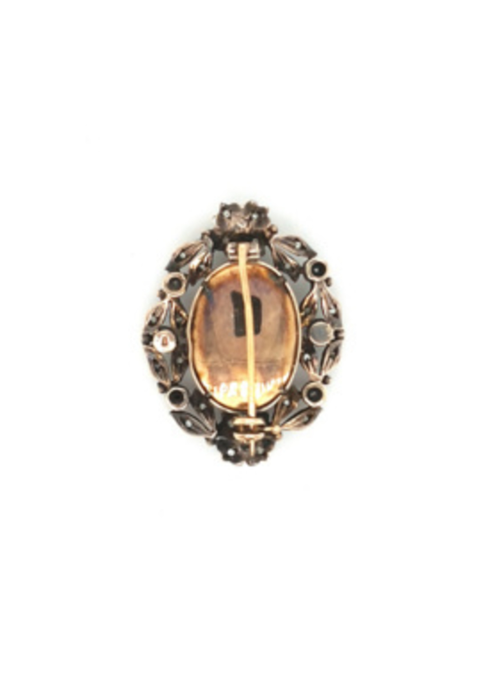 Vintage & Occasion Occasion antieke broche met roosdiamant en parel