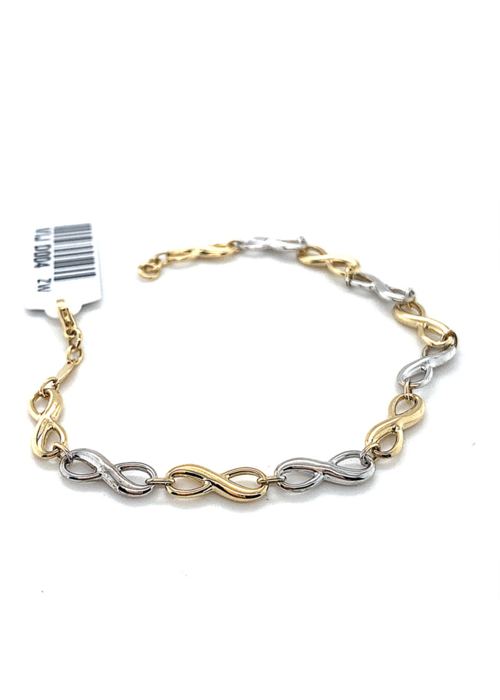 Cataleya jewels Nieuwe bicolor gouden armband met infinity schakels