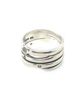 Vintage & Occasion Occasion banden ring met 4 witte zirkonia's