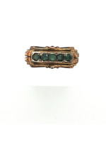 Vintage & Occasion Antieke 14k gouden ring met smaragd - maat 17.5
