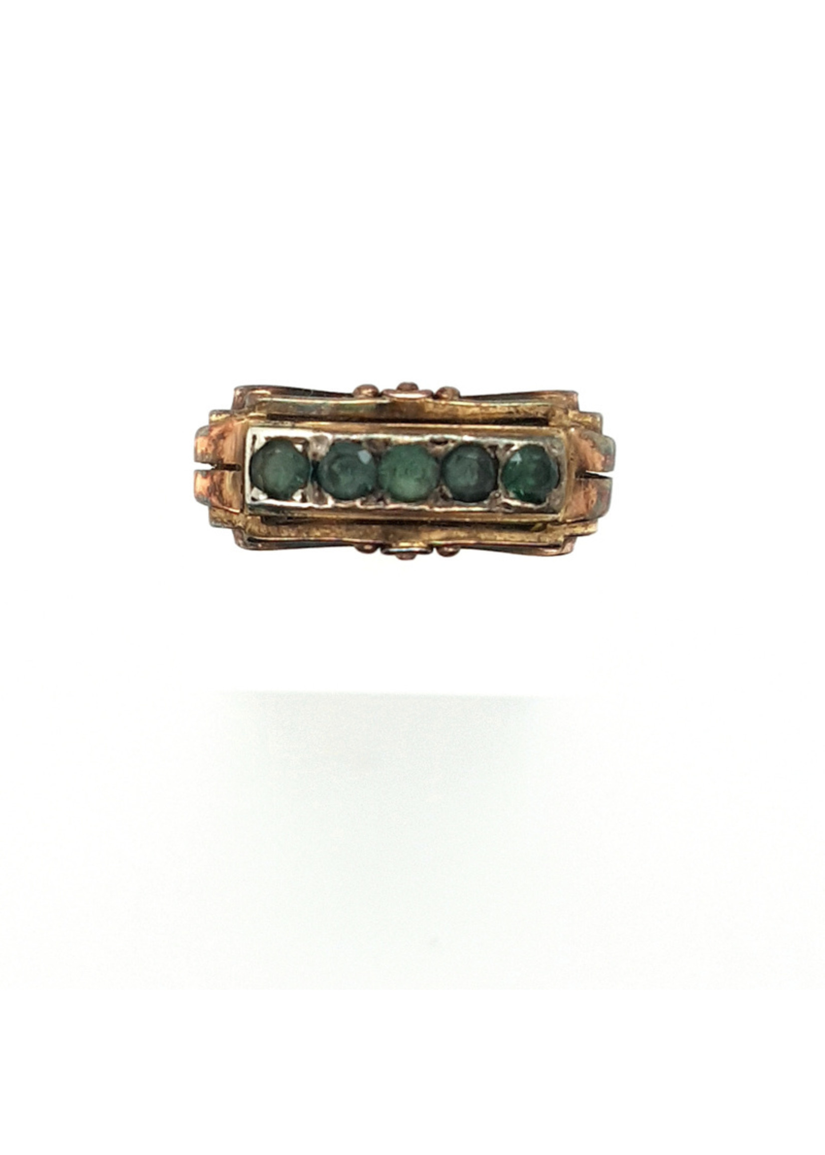 Vintage & Occasion Antieke gouden ring met smaragd