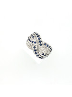 Vintage & Occasion Vintage &Occasion witgouden handgemaakte ring met saffier en diamant