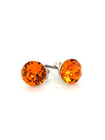 Vintage & Occasion Occasion edelstalen oorbellen met oranje zirkonia