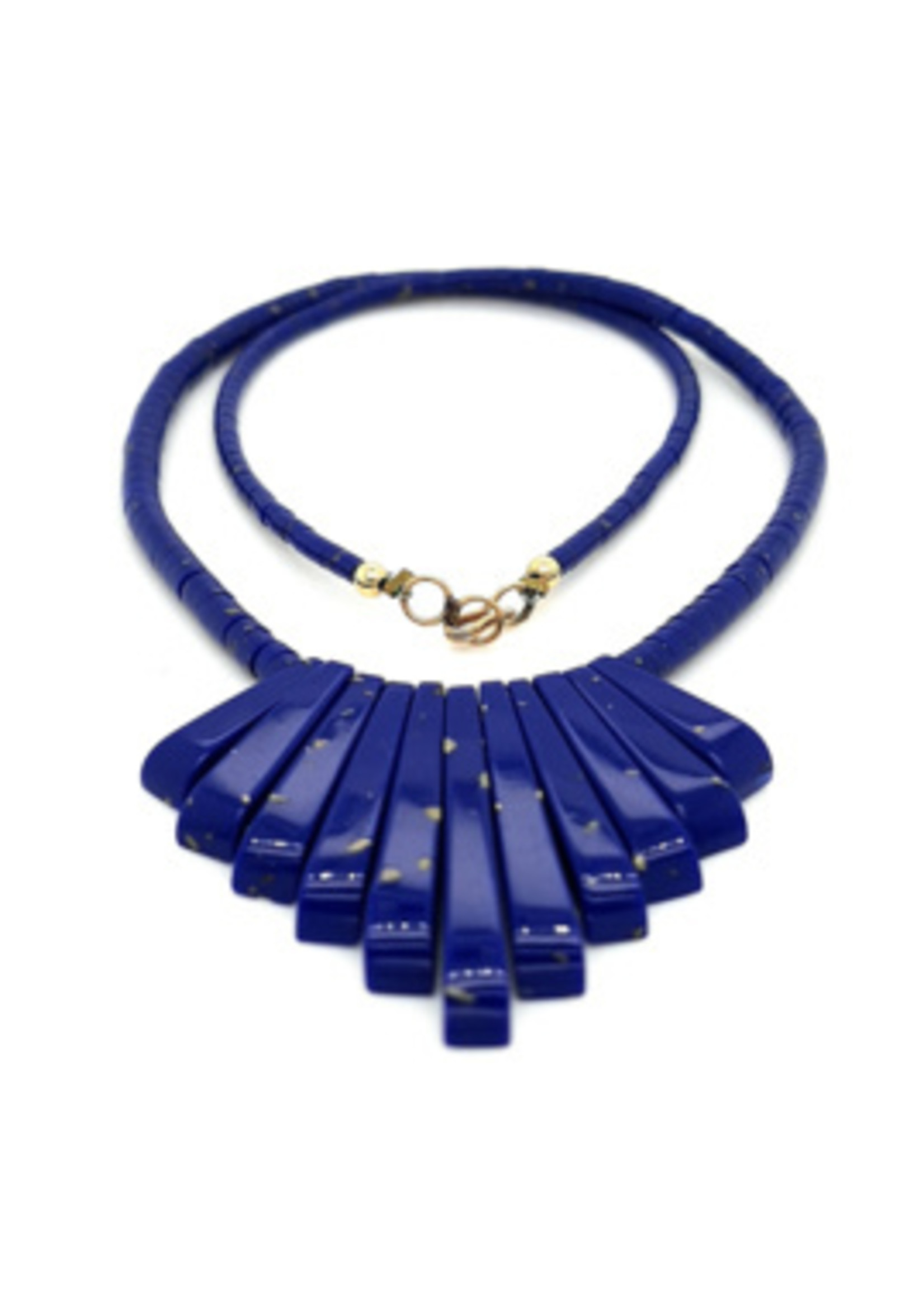 Vintage & Occasion Occasion blauw aflopend collier