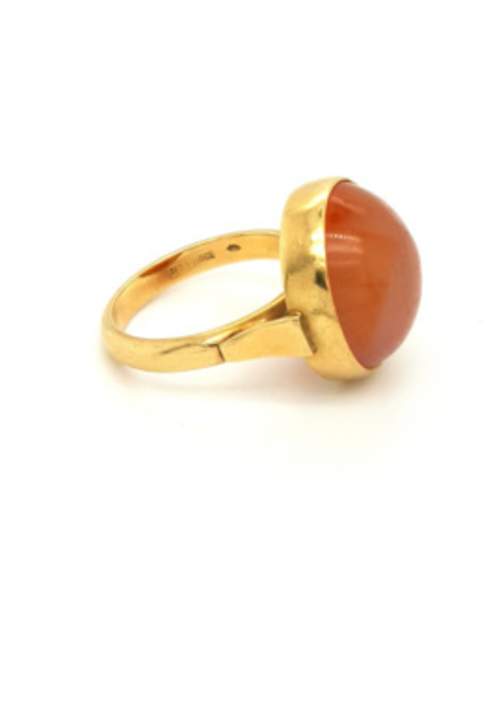 Vintage & Occasion Vintage & Occasion gouden ring met carneool edelsteen - maat 19