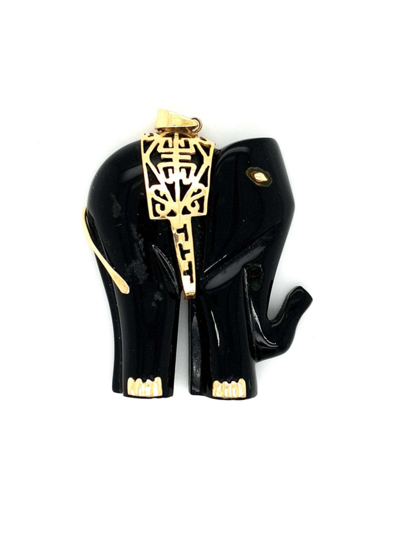 Vintage & Occasion Occasion olifant hanger van onyx groot
