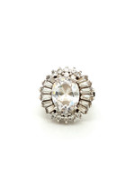 Vintage & Occasion Occasion zilveren ring rijkelijk bezet met diverse witte zirkonia's