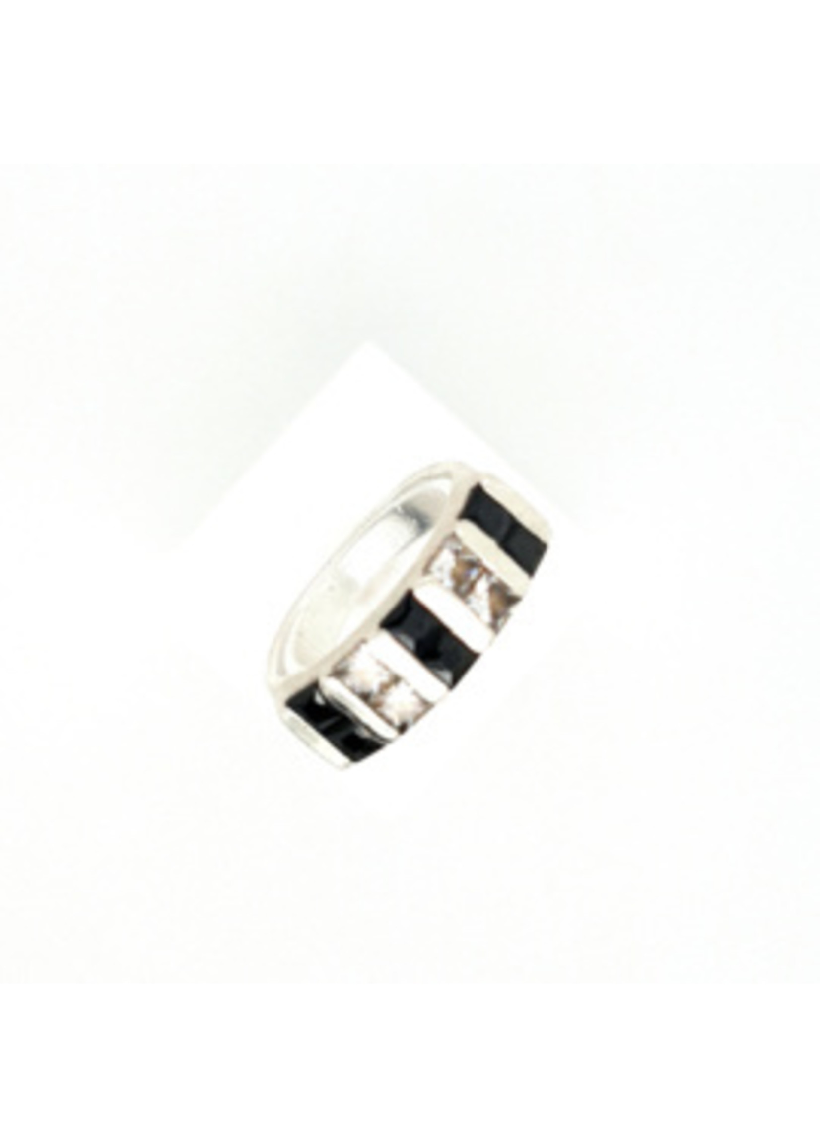 Vintage & Occasion Occasion ring met witte en blauwe zirkonia's