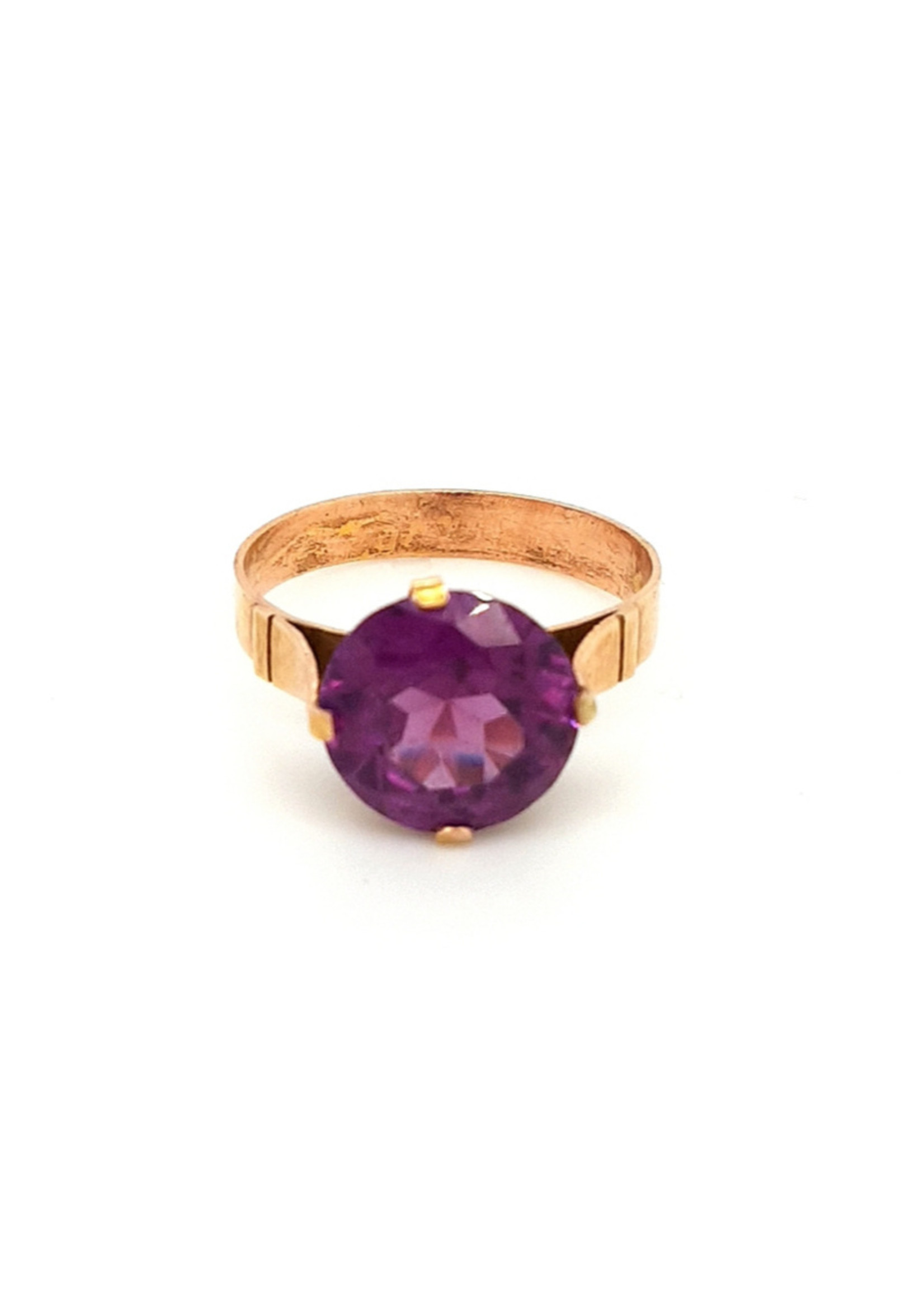 Vintage & Occasion Occasion roségouden ring met amethist