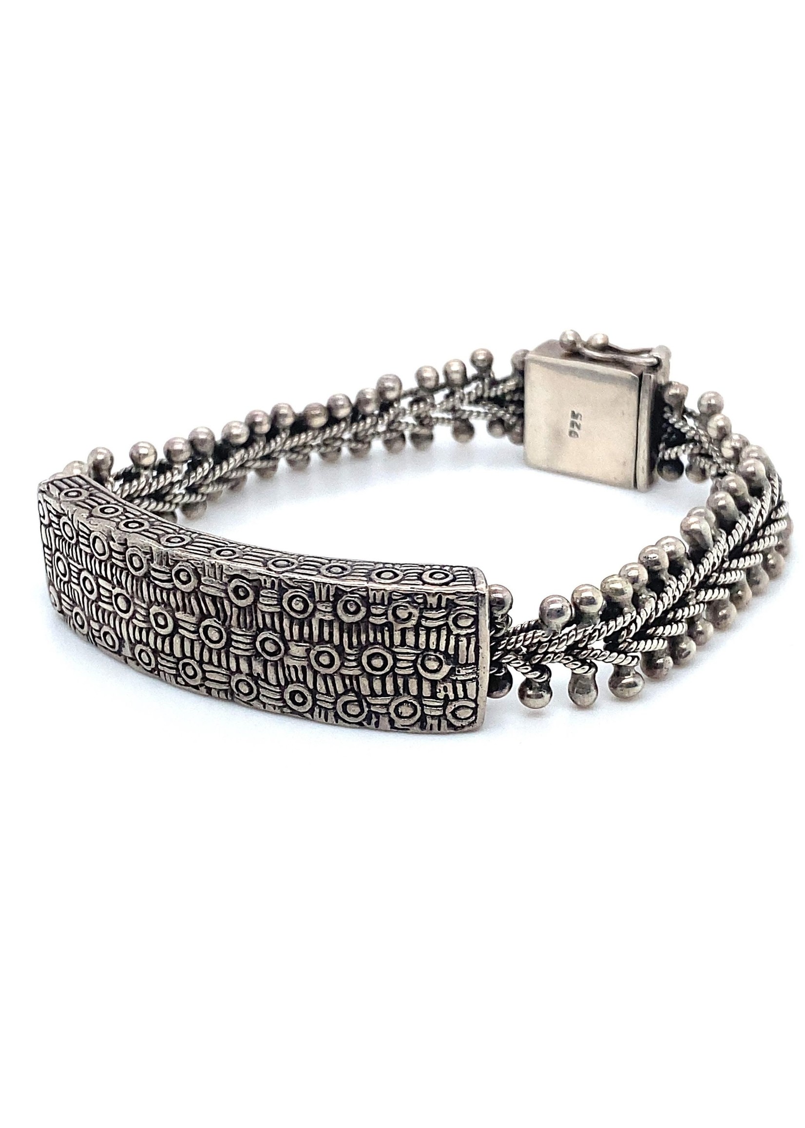 Vintage & Occasion Occasion zilveren bewerkte armband met bolletjes