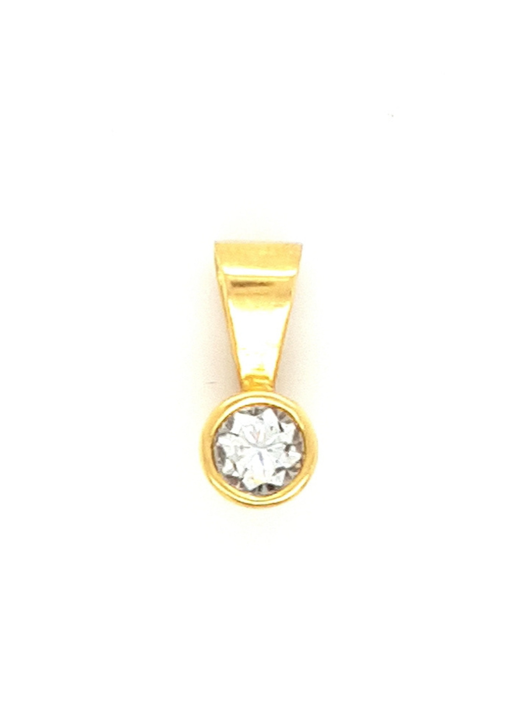Vintage & Occasion Gouden solitair hanger met diamant 0.40ct VSI F