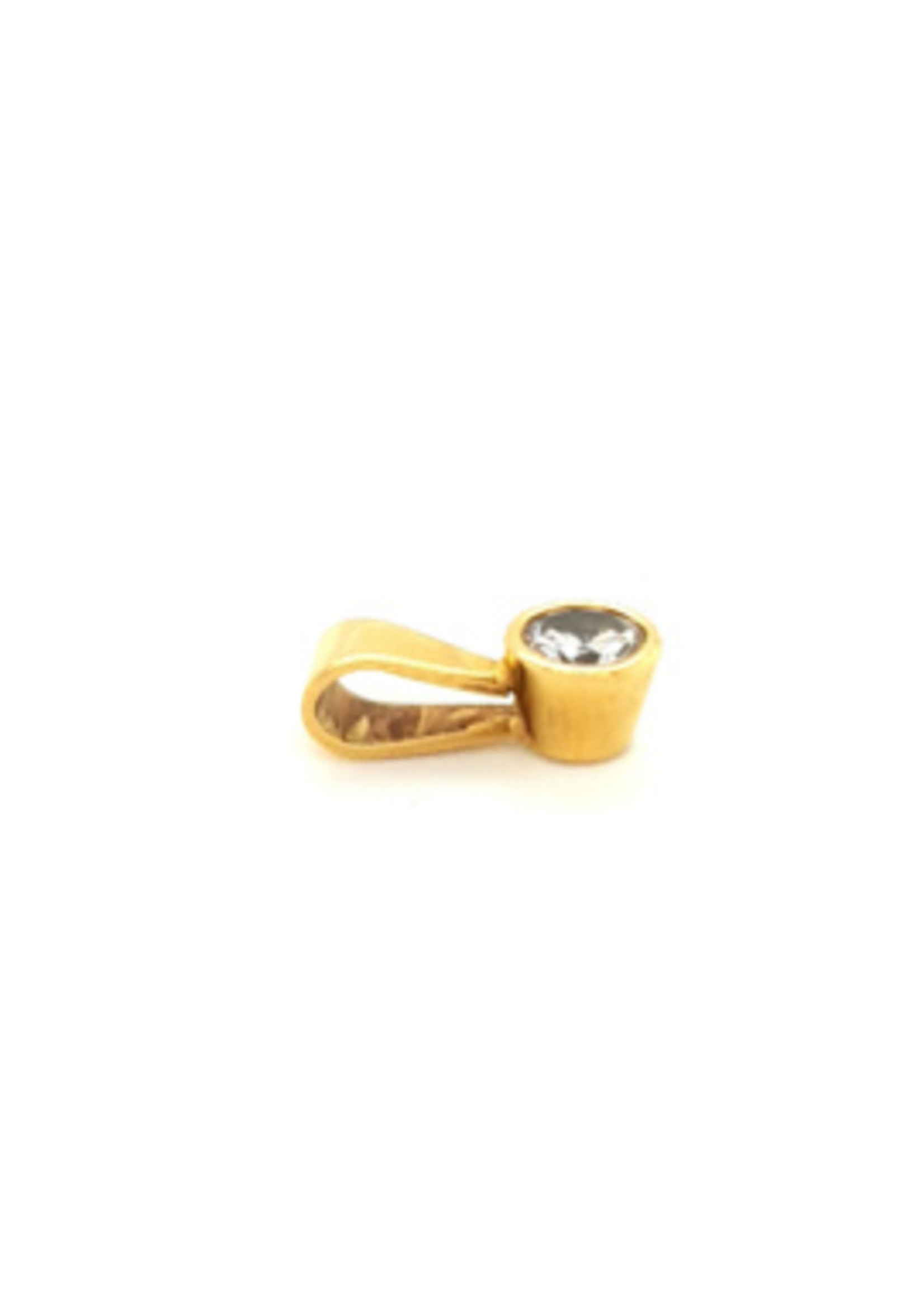 Vintage & Occasion Gouden solitair hanger met diamant 0.40ct VSI F
