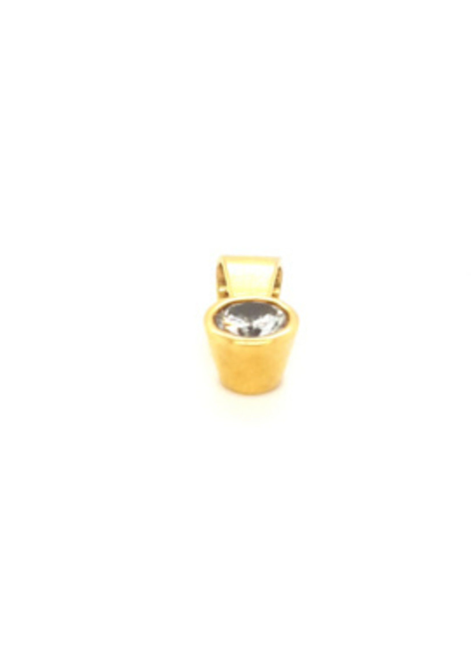 Vintage & Occasion Gouden solitair hanger met diamant 0.40ct VSI F