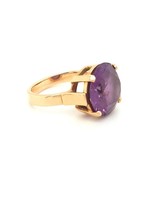 Vintage & Occasion Vintage & Occasion roségouden solitairring met een synthetische alexandriet.