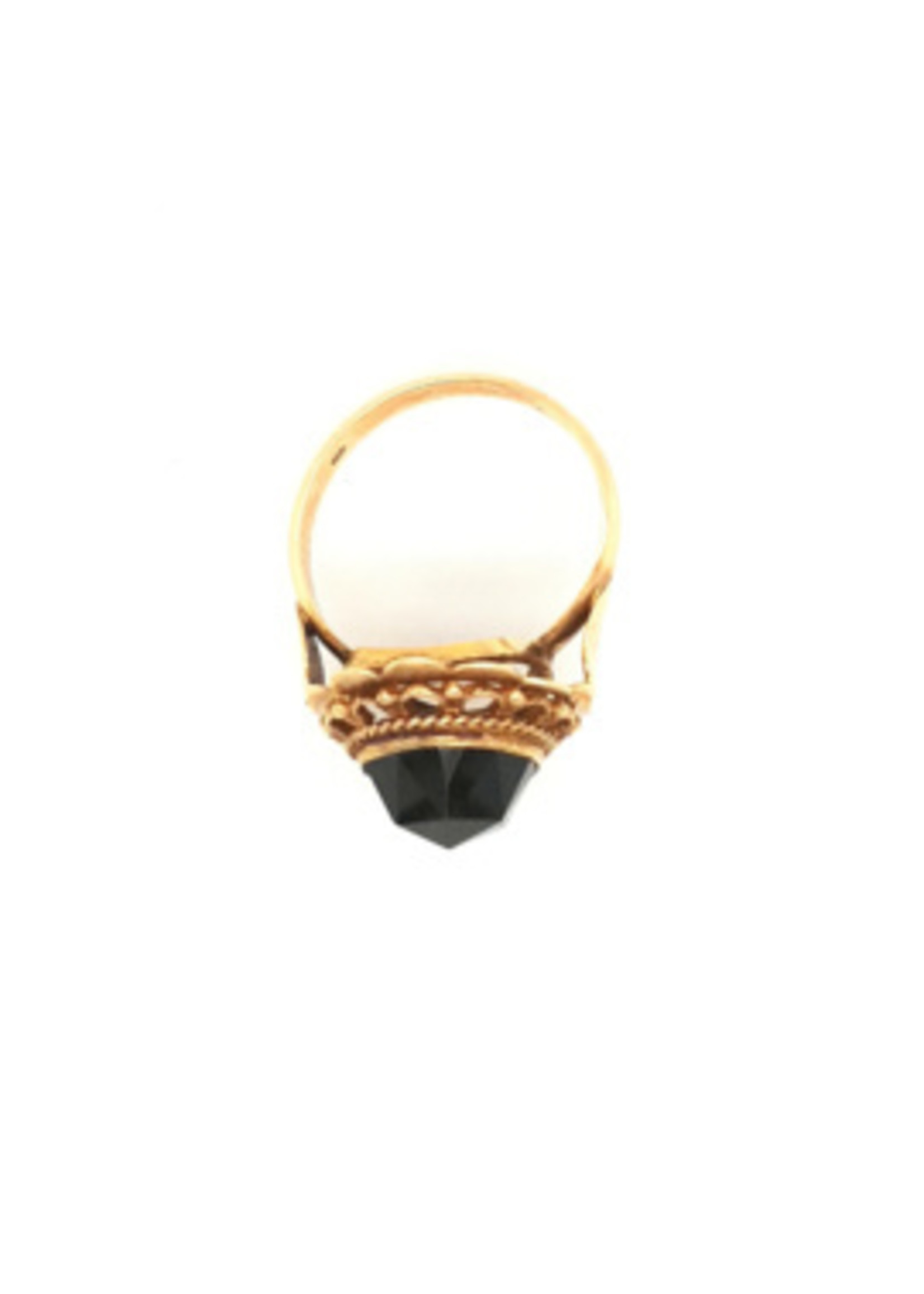 Vintage & Occasion Vintage & Occasion gouden ring met granaat edelsteen - maat 17.5