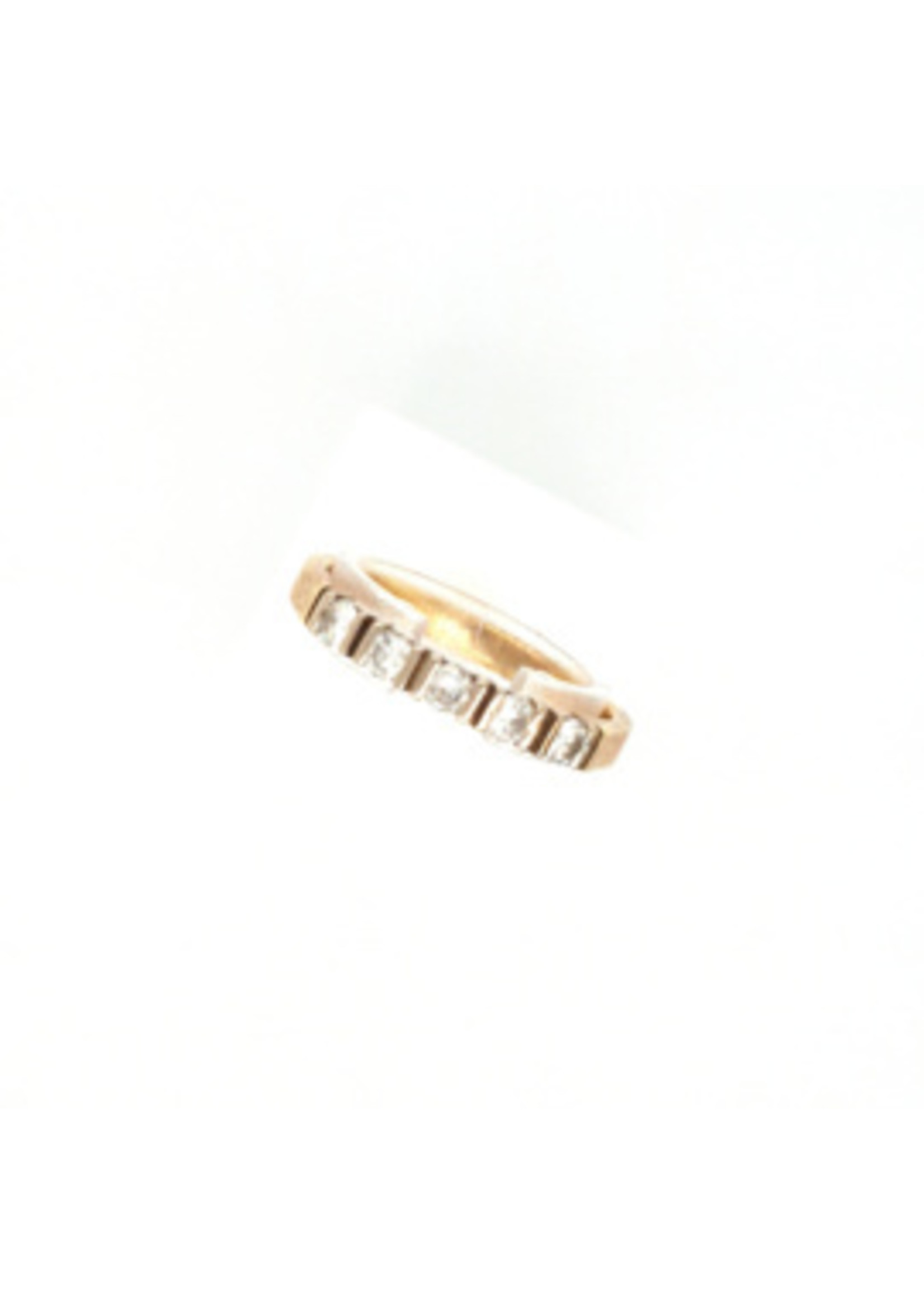 Vintage & Occasion Vintage & Occasion gouden rij ring met 5 diamanten, 0.35ct VSI F