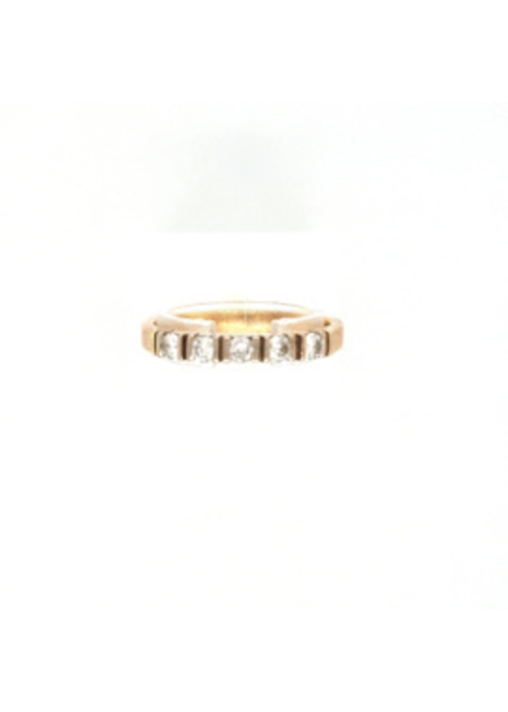 Vintage & Occasion Vintage & Occasion gouden rij ring met 5 diamanten, 0.35ct VSI F