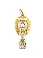 Vintage & Occasion Vintage & Occasion hanger met hoefijzer, getal 13 en diamant 0.15ct