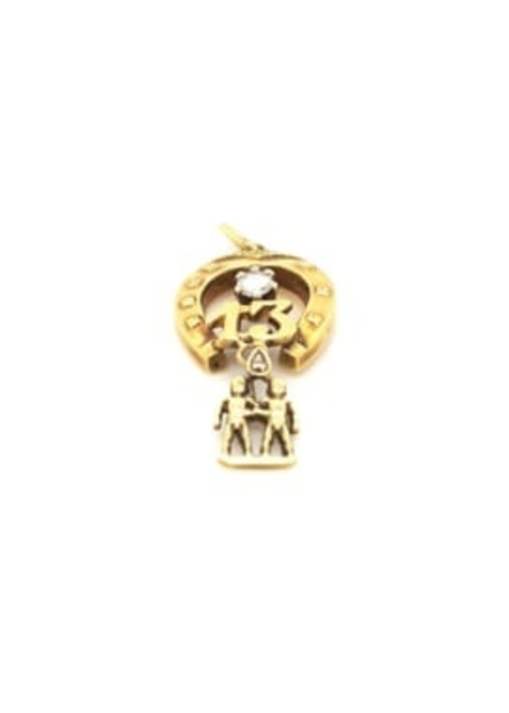 Vintage & Occasion Vintage & Occasion hanger met hoefijzer, getal 13 en diamant 0.15ct