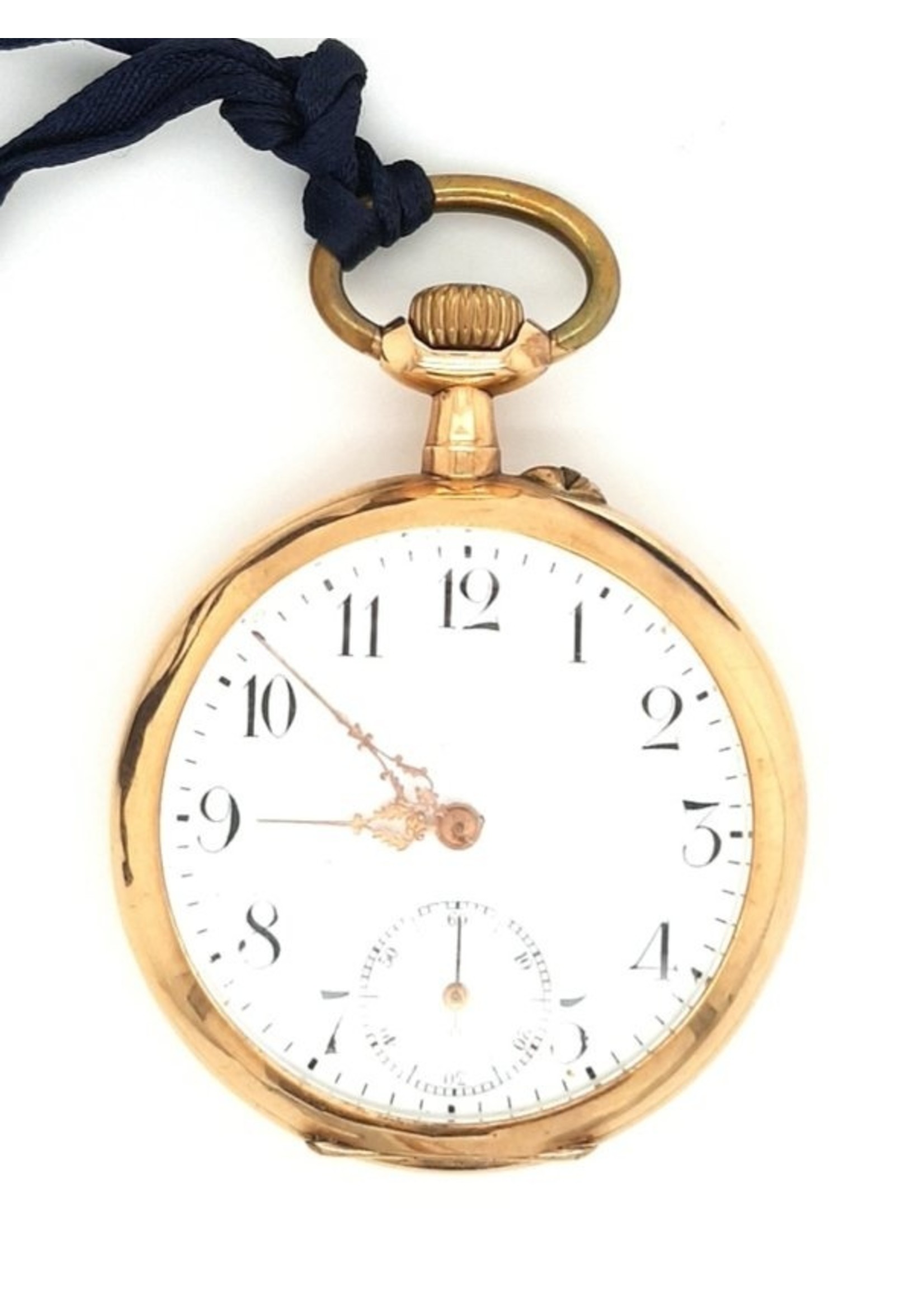 Vintage & Occasion Occasion geelgouden Remontoir cilindre 10 Rubis zakhorloge