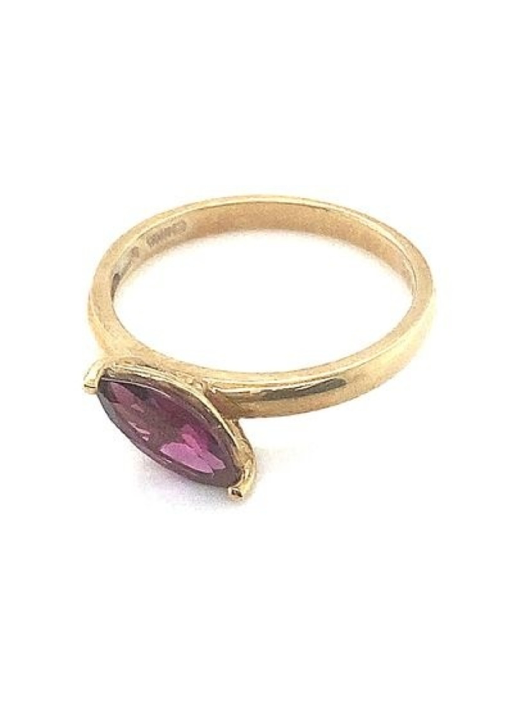 Vintage & Occasion Occasion 10k ring met paarse zirkoon edelsteen