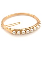 Vintage & Occasion Occasion 14k  roségouden parel bangle Vintage & Occasion Occasion 14k  roségouden parel bangle