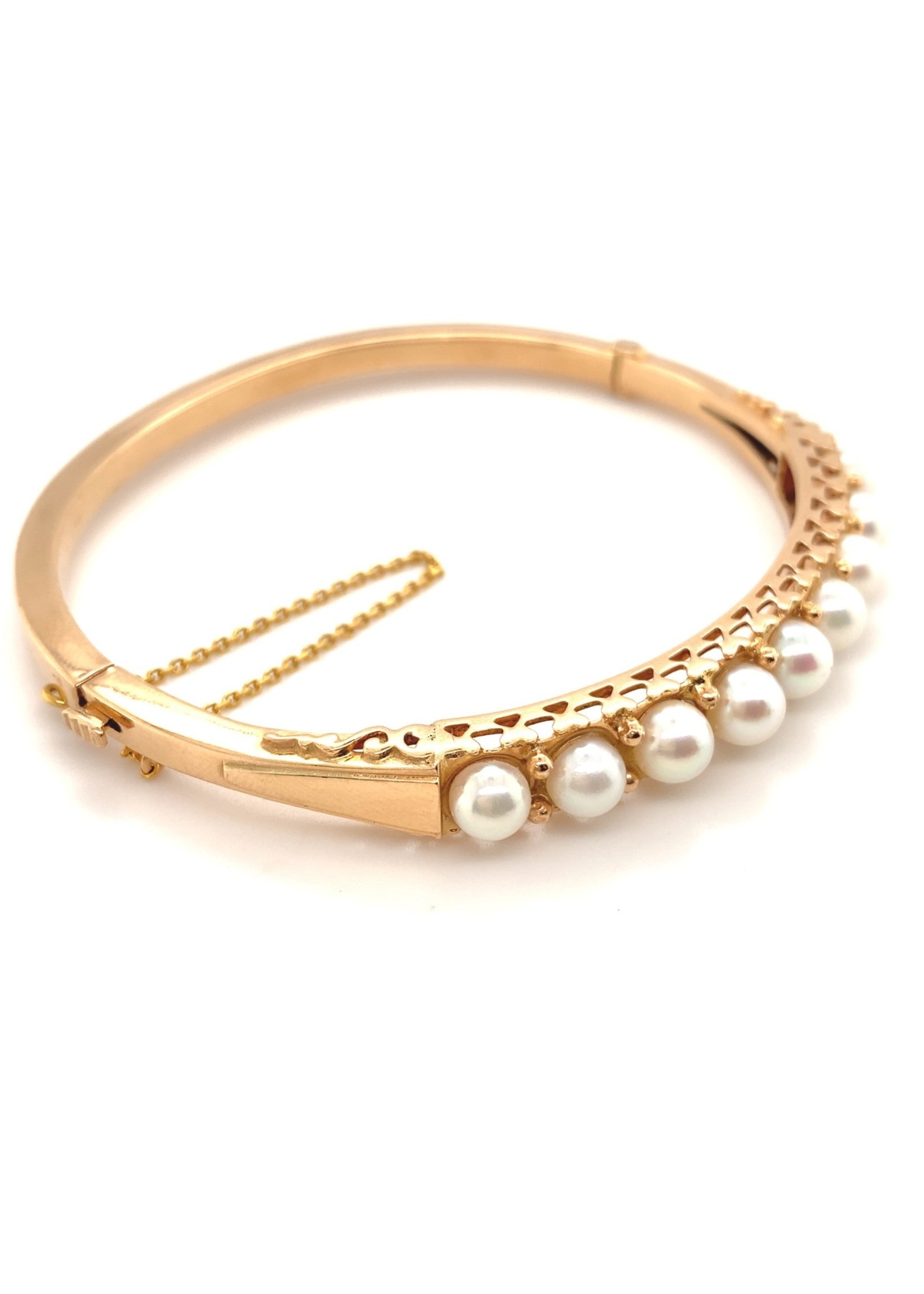 Vintage & Occasion Occasion roségouden parel bangle