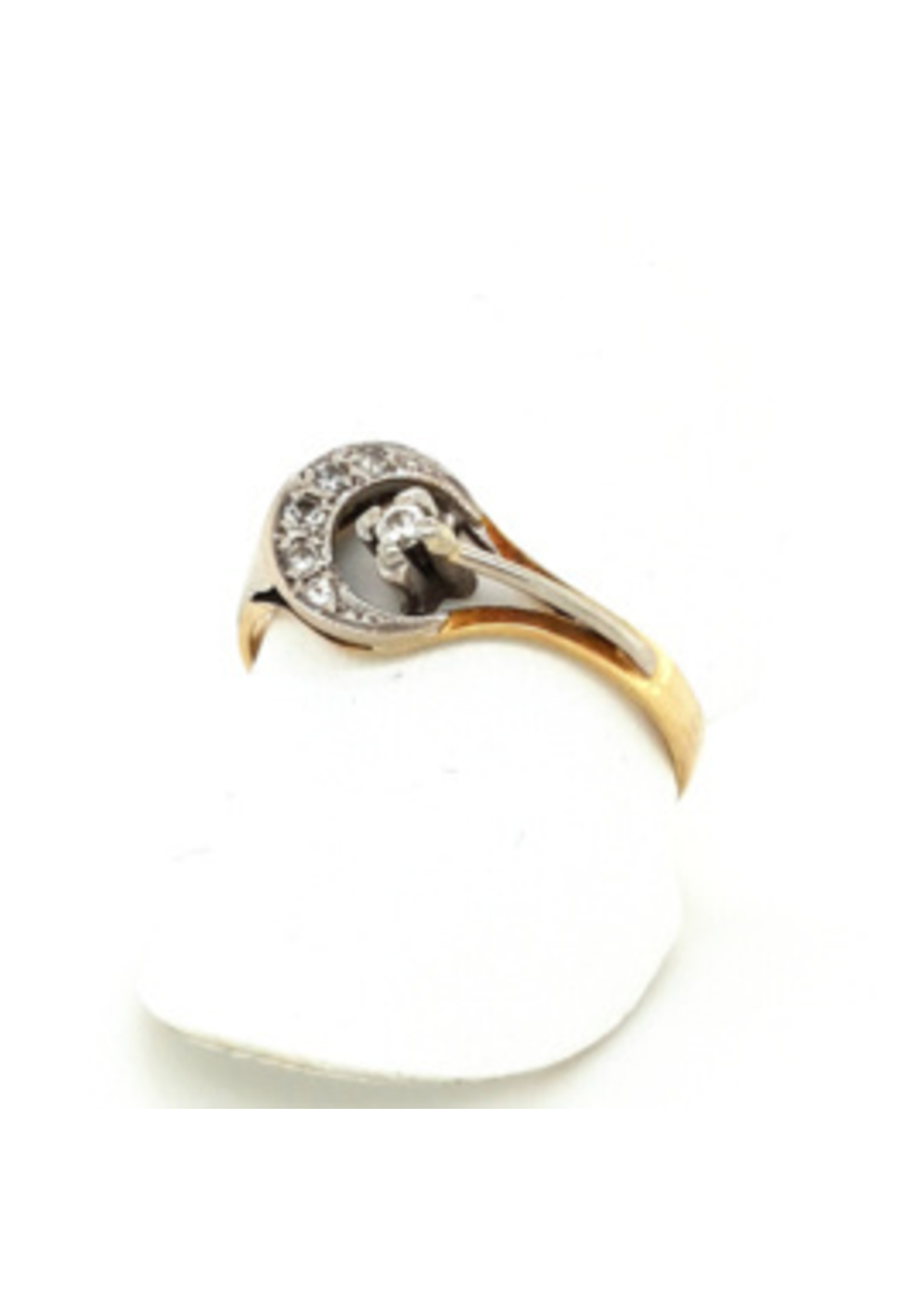 Vintage & Occasion Occasion gouden fantasie ring met 6 diamanten, 0.12ct SI - F