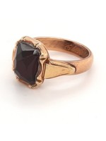 Vintage & Occasion Occasion gouden ring met rechthoekige granaat