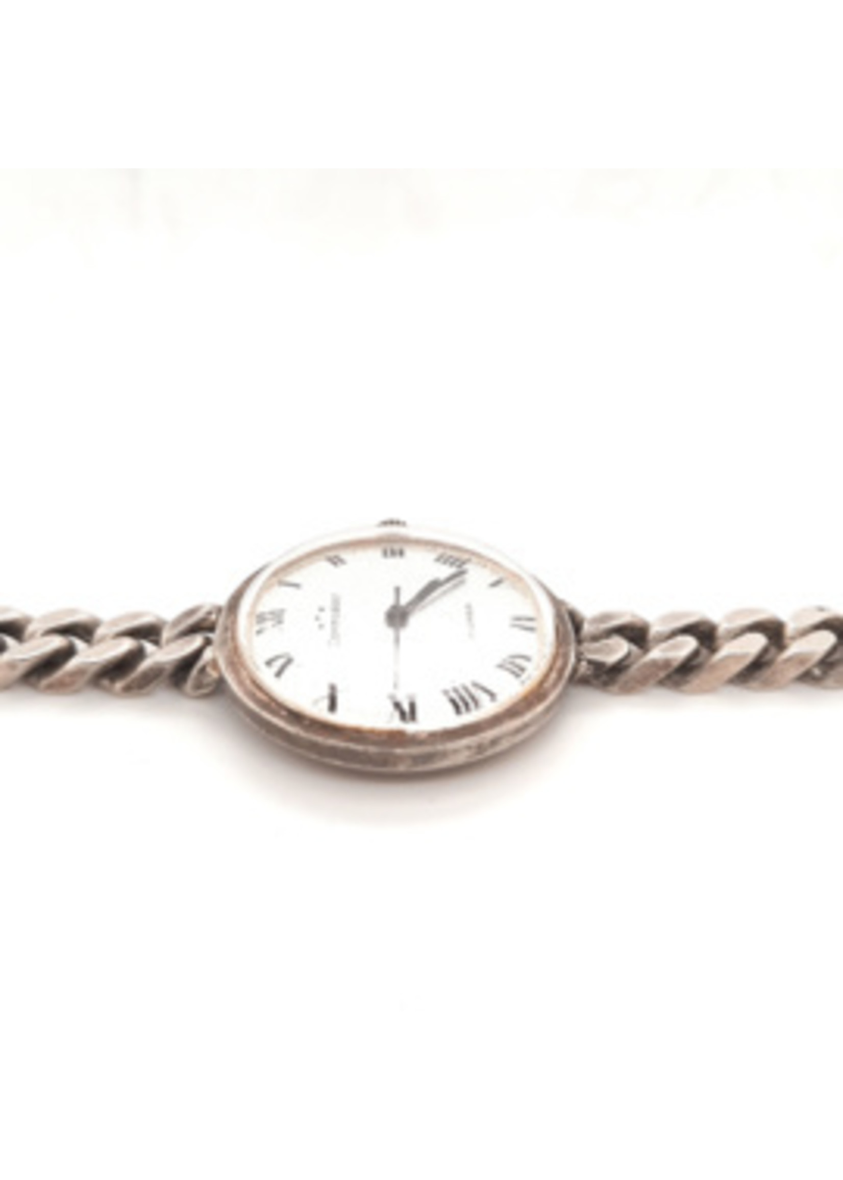 Vintage & Occasion Occasion zilveren Commodoor horloge met schakelband