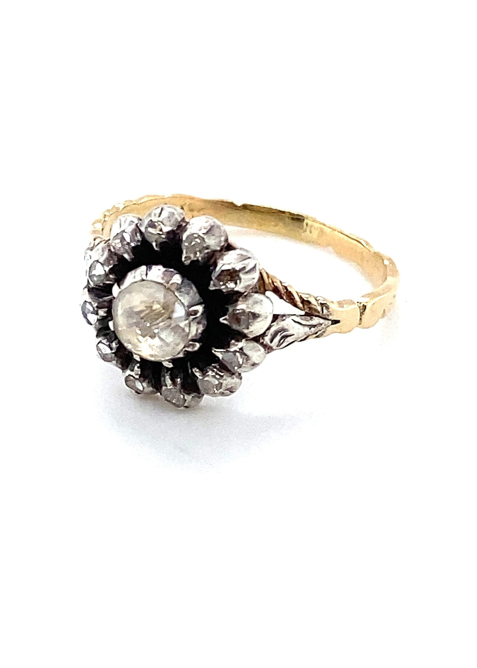 Vintage roos diamant ring - Maxgoud