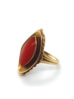 Vintage & Occasion Occasion geelgouden ring koraal