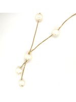 Vintage & Occasion Occasion vintage  geelgouden v-collier met parels